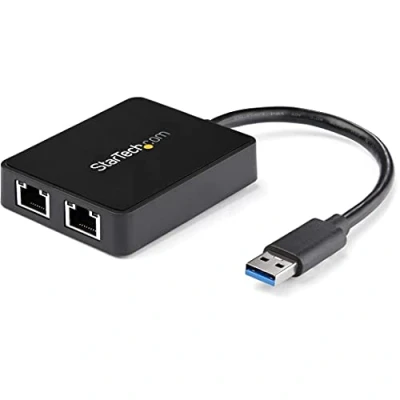 Image de Adaptateur réseau USB 3.0 vers 2 ports Gigabit Ethernet STARTECH.COM Convertisseur 2x RJ45
