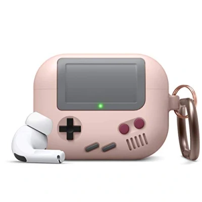 Image de elago AW5 Coque Compatible avec Apple AirPods Pro, au Design Classique de Console Jeu Portable Porte clés [breveté américain] Rose Sable