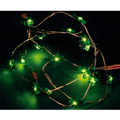 Image de hellum 570847 Guirlande Lumineuse LED en cuivre Sapin de Noël 20 Vertes Longueur la lumière : 100 cm Couleur du câble pour l&#039;intérieur Fonctionne avec Piles (2AA)