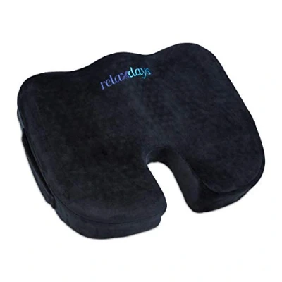 Image de relaxdays Coussin siège Ergonomique, Mousse mémoire avec gèle, Bureau, Automobile, Fauteuil Roulant, pour Pression.