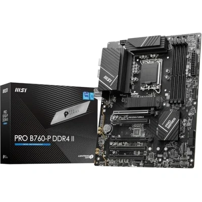 Image de MSI PRO B760 P DDR4 II Carte Mère, Micro ATX Pour Processeurs Intel Core 14e, 13e &amp; 12e Génération, LGA 1700 Memory Boost 5333+MHz/OC, Slots PCIe 4.0 x16, M.2 Gen4, 2,5G LAN