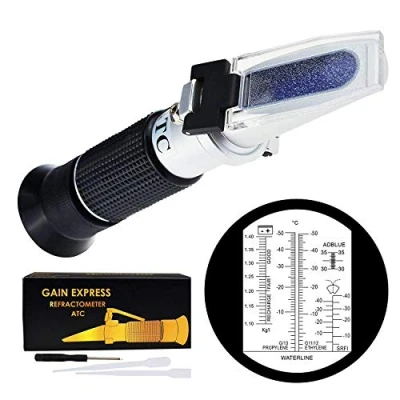 Image de GAIN EXPRESS Réfractomètre Antigel 6 in 1 éthylène Glycol pour Liquide Voiture Ethylène, Acide de Batterie, propylène