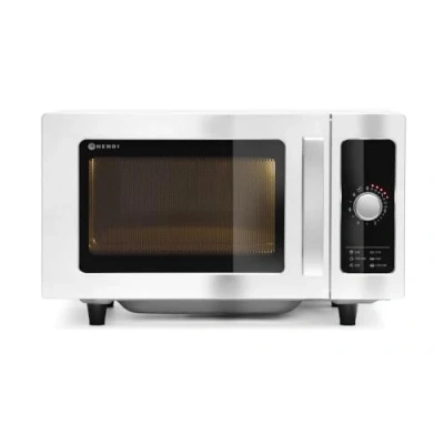 Image de HENDI Micro ondes, 1000W, commande par bouton rotatif, 15 sec. à 6 min., diamètre max. des plats: 320 mm, puissance d&#039;entrée 1550W, 25L, 230V, 511x432x(H)311mm, chambre 327x346x(H)200mm, inox