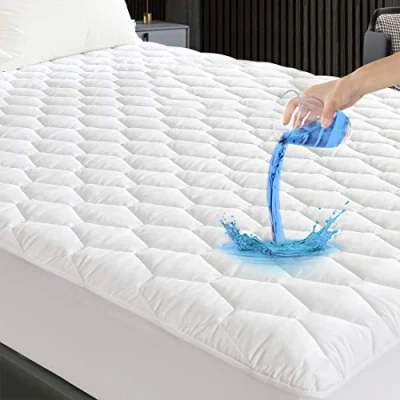 Image de Protège Matelas 180x200 cm Matelassé, Alèse Certifié Oeko TEX, Surmatelas Imperméable Respirant,Bonnet jusqu&#039;à 40cm avec Élasticité Tout Autour