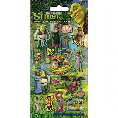 Image de Paper Projects 01.70.06.176 DreamWorks Shrek Dragons Autocollants scintillants Produit sous licence officielle Réutilisable sur surfaces non poreuses 19,5 cm x 9,5