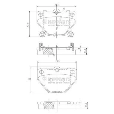 Image de Kit de plaquettes frein, frein à disque NIPPARTS J3612018