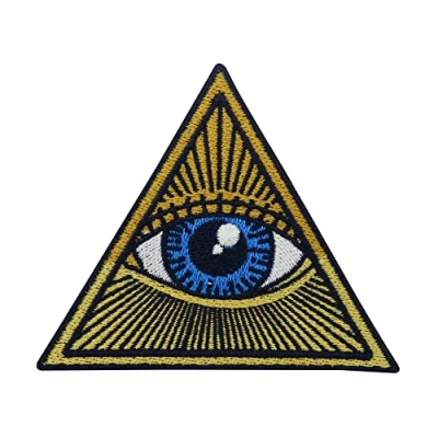 Image de Finally Home Écusson triangle rétro Illuminati à repasser Patchs de tatouage vintage, écussons triangulaires, thermocollants, œil,