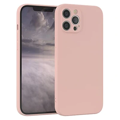 Image de EAZY CASE Coque de protection en silicone pour iPhone 12 Pro Max, vieux rose, souple, résistante aux chocs, avec l&#039;appareil photo, fine, TPU, rose pastel