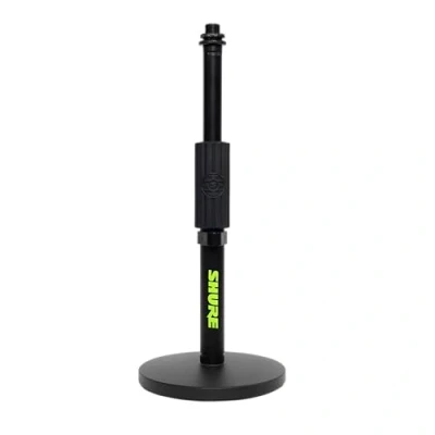 Image de Shure by Gator Broadcast Desk Series ; Support de micro bureau à base ronde avec embrayage rotatif hauteur standard réglable et 6&quot; (SH DESKTOP1)