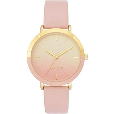 Image de Nine West Femmes Analogique Quartz Japonais Montre avec Bracelet en Simili Cuir 086702682249