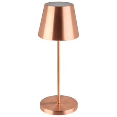 Image de APS 17010 Lampe de table sans fil USB C « MERLE », température couleur et luminosité réglables, protection contre les éclaboussures d’eau IP 54, avec station d’accueil télécommande, cuivre
