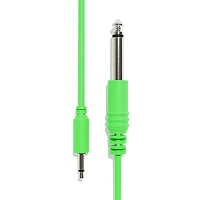 Image de ExcelValley 1 Pack Câbles Mono Patch TS 3,5mm à 6,35mm Eurorack Synth [Vert 20cm 8&quot;]