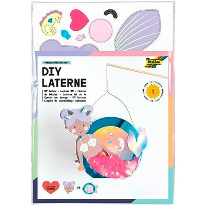 Image de folia 94201 Kit Underwater Dreams, env. 10 x 23 33 cm matériel de Bricolage pour Une Lanterne, à décorer en sirène ou Poisson Globe, Papier, Multicolor, 1 Set