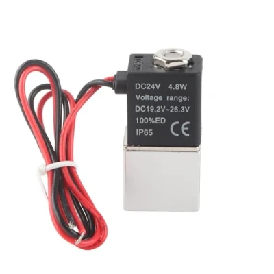 Image de Électrovanne À Action Directe 2 Positions Voies En Alliage D&#039;Aluminium Soupape de Réponse Rapide Eau Air Huile Soupapes Commande Pneumatiques Dc 24 V 6 W[G1/4&quot;]