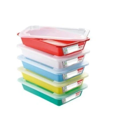 Image de Lot de 5 bacs plats témoins 3 L + couvercles