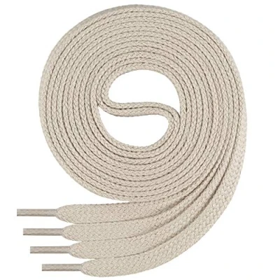 Image de Lacets de qualité en polyester Di Ficchiano© plat env. 7 mm large 100 % coton, anti déchirure, 16 couleurs, longueur 45 200 cm Beige hell beige,