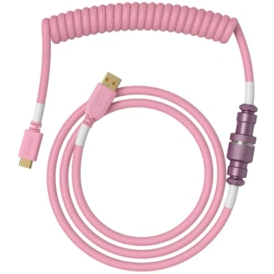 Image de Câble Coiled GLORIOUS PC GAMING RACE 1,37 m USB Type A et C Rose Tressé