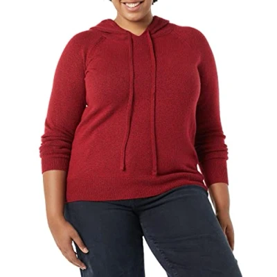 Image de Amazon Essentials Pull à Capuche Doux Au Toucher Femme, Rouge Foncé, L