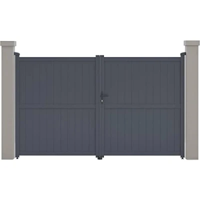 Image de Habitat et Jardin Portail Aluminium Maurice 299.5 x 180.9 cm Gris