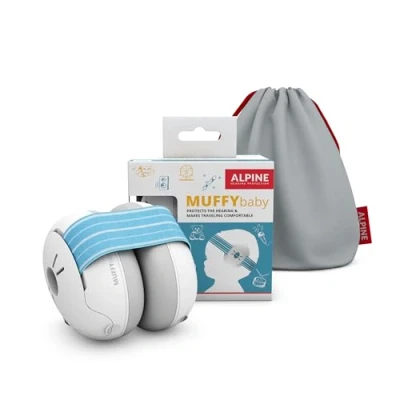 Image de Alpine Muffy Baby Casque Anti Bruit Bébé : Protection Auditive Pour Bébés et Tout Petits Jusqu&#039;à 36 Mois Certifié CE Améliore le Sommeil Pendant les Déplacements Réglable Confortable Bleu