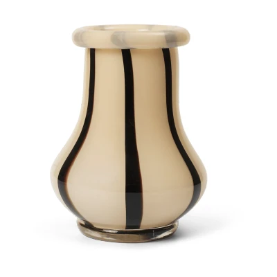 Image de ferm LIVING Vase Riban, beige, 19 cm, verre, soufflé à la bouche
