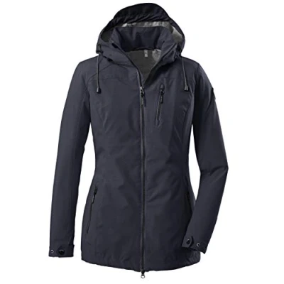 Image de Killtec G.I.G.A DX Solena Casual Softshelljacke mit abzippbarer Kapuze, gebonded Interlock Femme Bleu Marine Foncée FR : XS (Taille Fabricant 36)