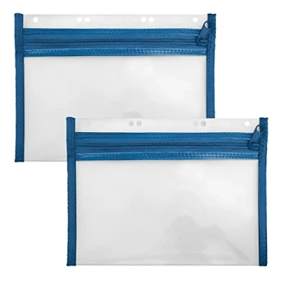Image de VELOFLEX A435005 pochette porte documents avec fermeture éclair, 2 pièces, DIN A5, classable, bleu, VELOBAG XXS, à éclair