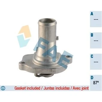 Image de FAE 5331887 Thermostat d&#039;eau 87 avec joints Carter à couvercle en aluminium FIAT: Punto II 3/5 portes, Doblo I Break, Panda 5 portes
