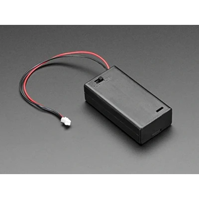 Image de 2 supports de piles AA avec interrupteur on/off et connecteur PH JST, marche/arrêt JST