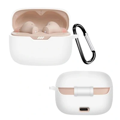 Image de GIOPUEY Étuis Compatible avec JBL Tune 235NC, Coque Silicone, Poids léger, Antichoc, Portable Blanc