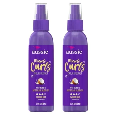 Image de Aussie Miracle Curls Refresher Pompe de 5,7 onces (prise maximale) (170 ml) (paquet 2)