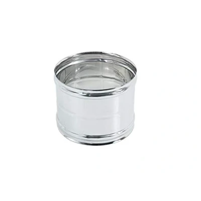 Image de Manchon inox 150mm 5 dixièmes AISI 304 jonction raccord à double verre FF