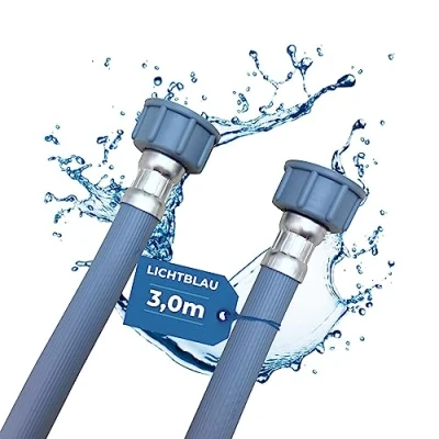Image de Lichtblau Tuyau d&#039;alimentation Lave linge vaisselle 2979 Raccordement 3 m I 3/4 pouce droit/droit joint incl. en eau usage universel Indépendant du fabricant
