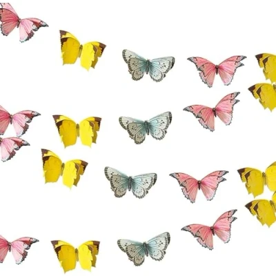 Image de Talking Tables Truly Fairy Guirlande de Papillons à Suspendre, 2,5 m, Multicolore