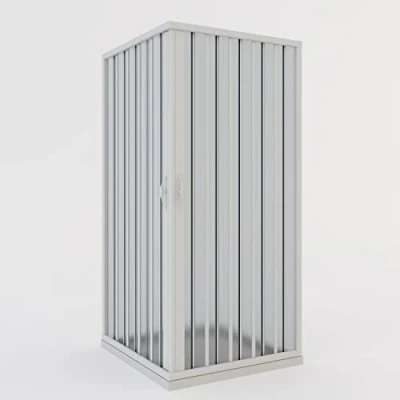 Image de Cabine de douche à soufflet en PVC 70 x cm H 185 mod. Aster avec ouverture centrale