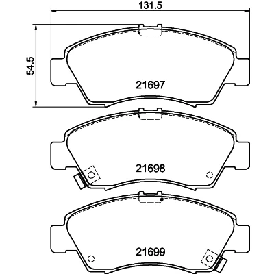 Image de HELLA 8DB 355 016 521 Jeu de plaquettes frein avec indicateur d&#039;usure HONDA: Brio II, CIVIC 7 Hatchback, 6 Hatchback