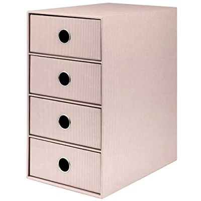 Image de Rössler Papier 1524452584 S.O.H.O. Boîte à 4 tiroirs pour DIN A5, avec trou de poignée, Powder, 250 x 175 320 mm, 1 pièce