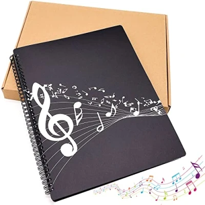 Image de Dossier de musique Chemise partitions rangement pour Format A4 40 pochettes G Clef Sac documents stockage papier chanson