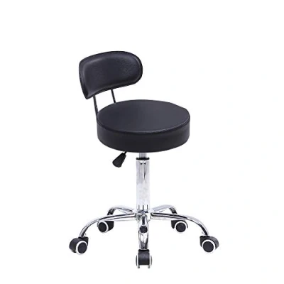 Image de KKTONER Fauteuil pivotant Tabouret de Travail avec Dossier réglable en Hauteur Noir