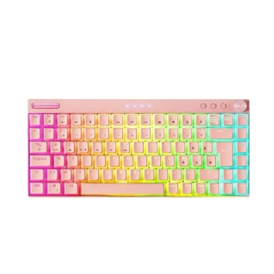 Image de MARSGAMING MKCLOUD, Clavier Mécanique sans Fil RGB Rose, Ultra Compact 75%, Switch Outemu SQ Pro Rouge, Langue Français