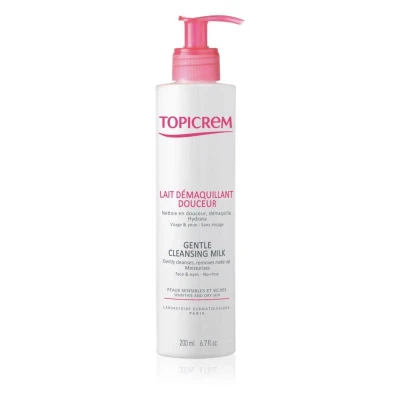 Image de Topicrem Lait Soin visage Hydra+ nettoyant doux 200 ml