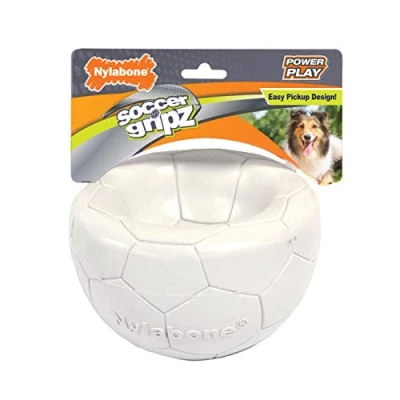 Image de Nylabone Power Play Gripz Balle de Football pour Chien avec Motif Facile à ramasser, Taille M 14 cm