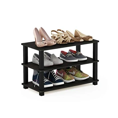 Image de Furinno 13080EX/BK Porte Chaussures, Bois, Noir, Taille Unique, dense, Espresso et Black, One Size