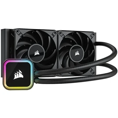 Image de Corsair iCUE H100i RGB ELITE Refroidisseur Liquide pour Processeur (16 Voyants LED RGB, Ventilateurs AF FDB de 120 mm, Radiateur 240 Sockets LGA 1700, 1200, 115X, 2066 et AM4) Noir