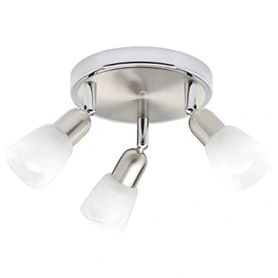 Image de BRILLIANT lampe Sofia spot cocarde triple fer/chrome/blanc 3x D45, E14, 40W, adaptées aux lampes à suspension (non incluses) Échelle A ++ E Têtes pivotantes