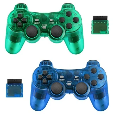 Image de Achort 2 Pièces 2.4GHz Sans Fil Vibrations Double Gamepad Compatible avec PS2 Playstation Shock