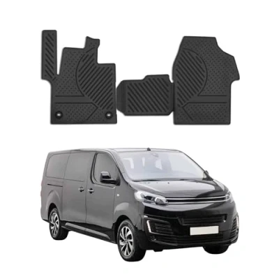 Image de Tapis de Sol Compatible avec Citroen Jumpy 2016 2022 Caoutchouc TPE Noir