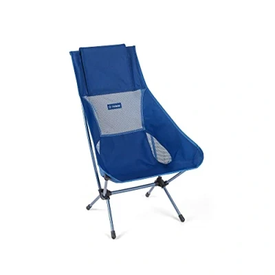 Image de Helinox Chair Two Chaise de Camping Pliable Ultra légère à Dossier Haut (Blue Block + Pockets)