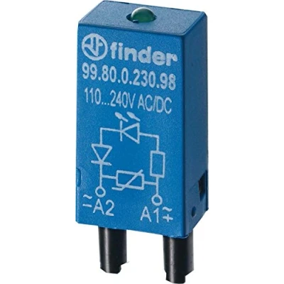 Image de Enfichable FINDER Avec Led Verte 624 V AC DC Varistor Rectangulaire Electrique
