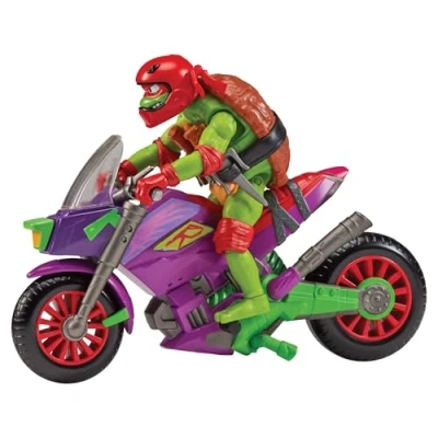 Image de TEENAGE MUTANT NINJA Turtles Cycle de Dragon Violet avec Figurine d&#039;action Raphael